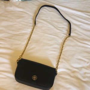 Tory Burch black leather crossbody handbag